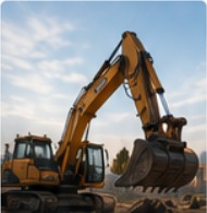 Excavator on a job site