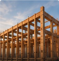 Timber framing on a new build